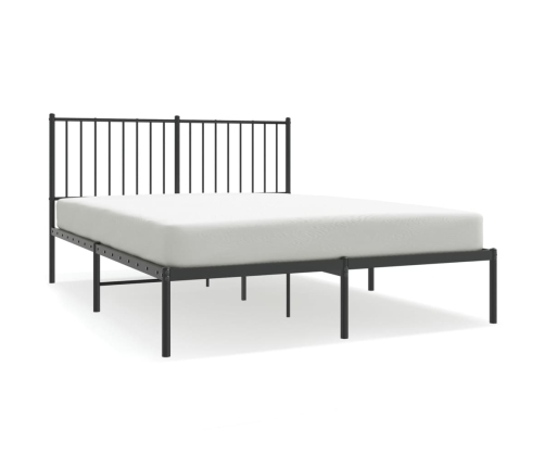 Estructura cama sin colchón con cabecero metal negro 140x190 cm