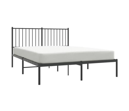 Estructura cama sin colchón con cabecero metal negro 140x190 cm