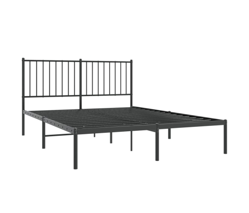 Estructura cama sin colchón con cabecero metal negro 140x190 cm