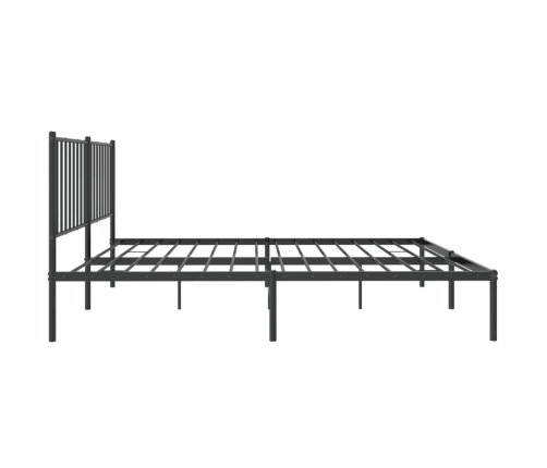 Estructura cama sin colchón con cabecero metal negro 140x190 cm