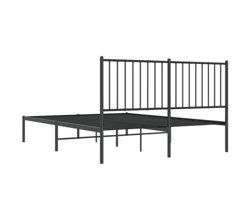 Estructura cama sin colchón con cabecero metal negro 140x190 cm