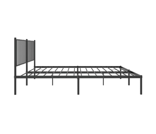 Estructura cama sin colchón con cabecero metal negro 150x200 cm