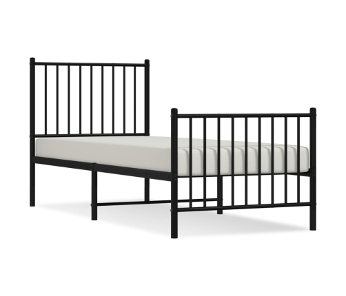 Estructura cama sin colchón con estribo metal negro 75x190 cm