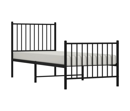 Estructura cama sin colchón con estribo metal negro 75x190 cm