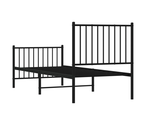 Estructura cama sin colchón con estribo metal negro 75x190 cm