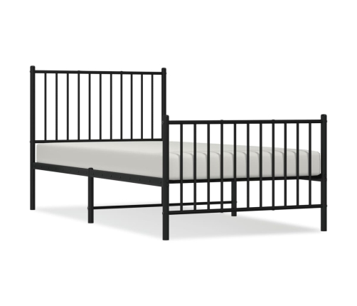 Estructura cama sin colchón con estribo metal negro 90x190 cm