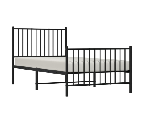 Estructura cama sin colchón con estribo metal negro 90x190 cm