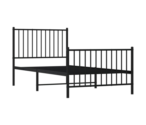 Estructura cama sin colchón con estribo metal negro 90x190 cm