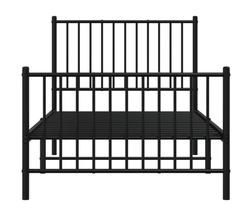 Estructura cama sin colchón con estribo metal negro 90x190 cm