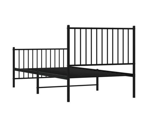 Estructura cama sin colchón con estribo metal negro 90x190 cm