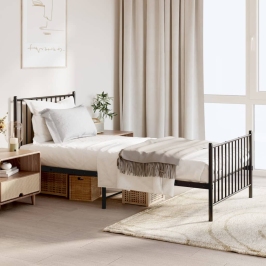 Estructura cama sin colchón con estribo metal negro 90x190 cm
