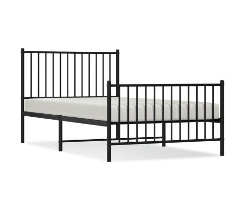 Estructura cama sin colchón con estribo metal negro 100x190 cm