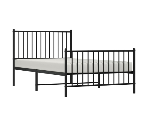 Estructura cama sin colchón con estribo metal negro 100x190 cm