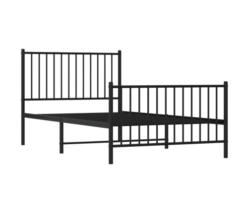 Estructura cama sin colchón con estribo metal negro 100x190 cm