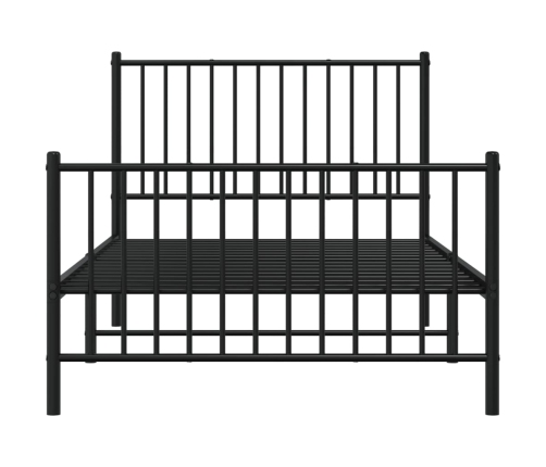 Estructura cama sin colchón con estribo metal negro 100x190 cm