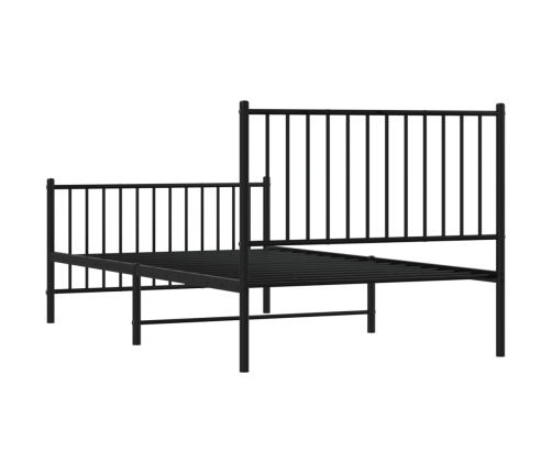 Estructura cama sin colchón con estribo metal negro 100x190 cm