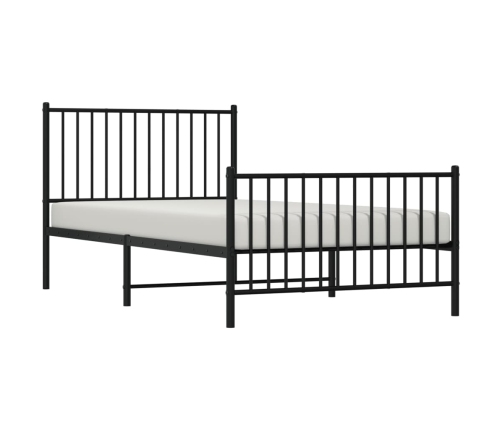 Estructura cama sin colchón con estribo metal negro 100x200 cm