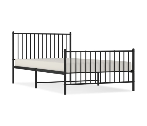 Estructura cama sin colchón con estribo metal negro 107x203 cm