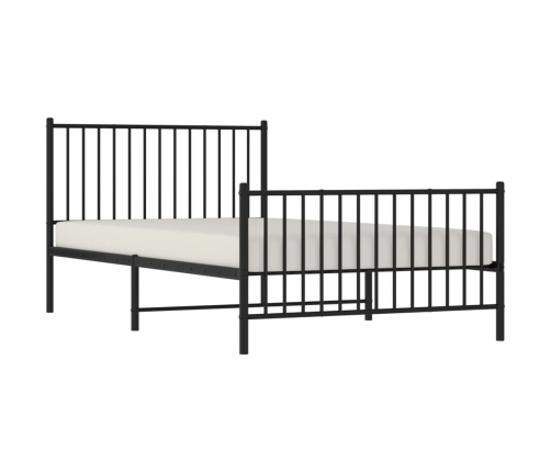 Estructura cama sin colchón con estribo metal negro 107x203 cm