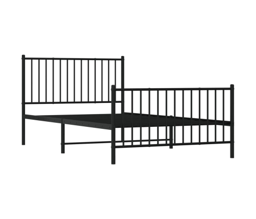 Estructura cama sin colchón con estribo metal negro 107x203 cm