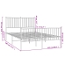 Estructura cama sin colchón con estribo metal negro 135x190 cm