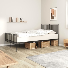 Estructura cama sin colchón con estribo metal negro 135x190 cm