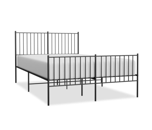 Estructura cama sin colchón con estribo metal negro 140x190 cm