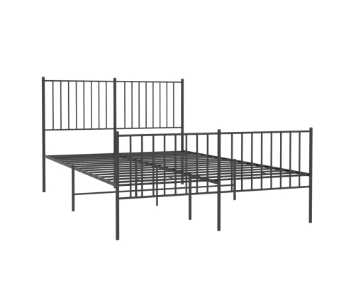 Estructura cama sin colchón con estribo metal negro 140x190 cm