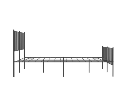 Estructura cama sin colchón con estribo metal negro 140x190 cm