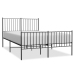 Estructura cama sin colchón con estribo metal negro 140x200 cm