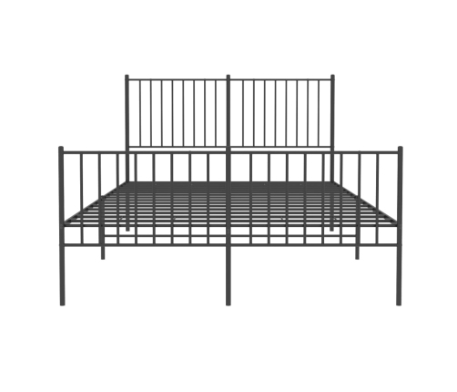 Estructura cama sin colchón con estribo metal negro 140x200 cm