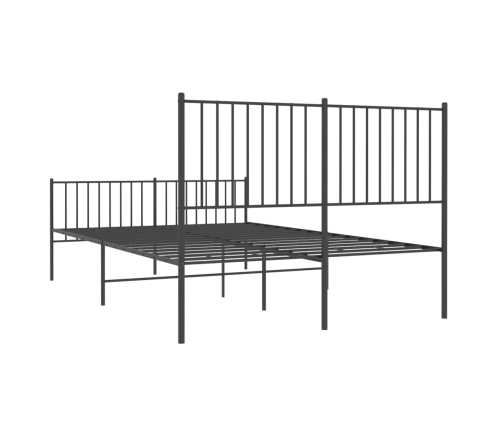 Estructura cama sin colchón con estribo metal negro 140x200 cm