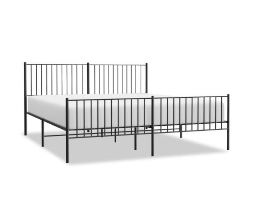 Estructura cama sin colchón con estribo metal negro 183x213 cm