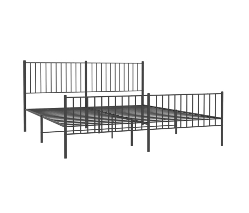 Estructura cama sin colchón con estribo metal negro 183x213 cm