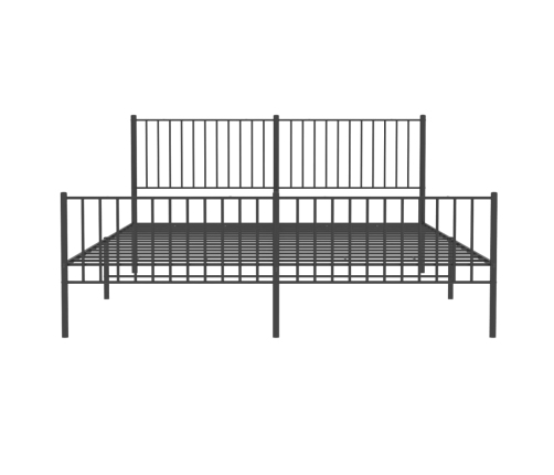 Estructura cama sin colchón con estribo metal negro 183x213 cm