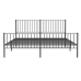 Estructura cama sin colchón con estribo metal negro 183x213 cm