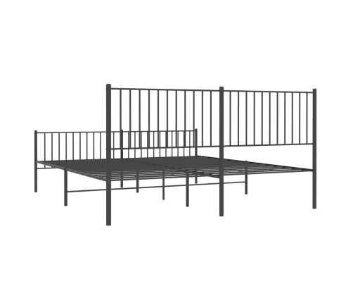 Estructura cama sin colchón con estribo metal negro 183x213 cm