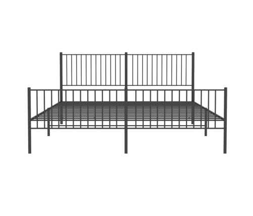 Estructura cama sin colchón con estribo metal negro 193x203 cm