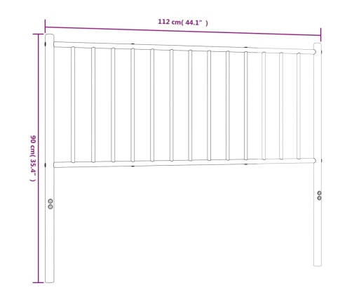 Cabecero de metal negro 107 cm