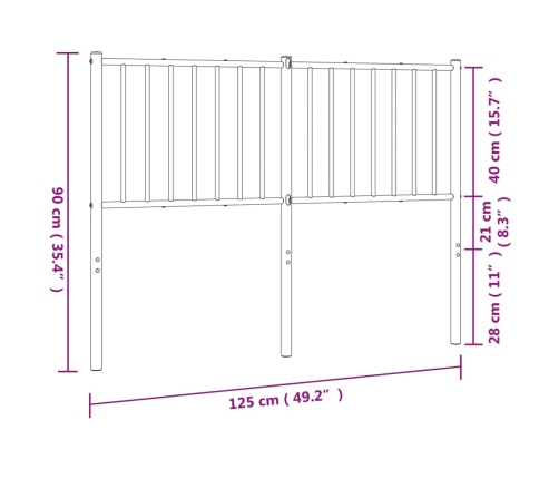 Cabecero de metal negro 120 cm