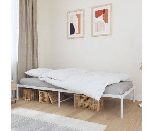 Estructura de cama metal blanca 100x190 cm