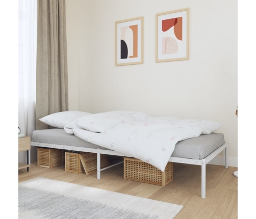 Estructura de cama sin colchón metal blanco 107x203 cm