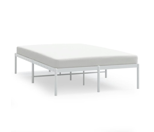 vidaXL Estructura de cama de metal blanca 135x190 cm