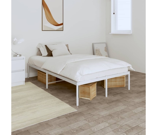 vidaXL Estructura de cama de metal blanca 135x190 cm