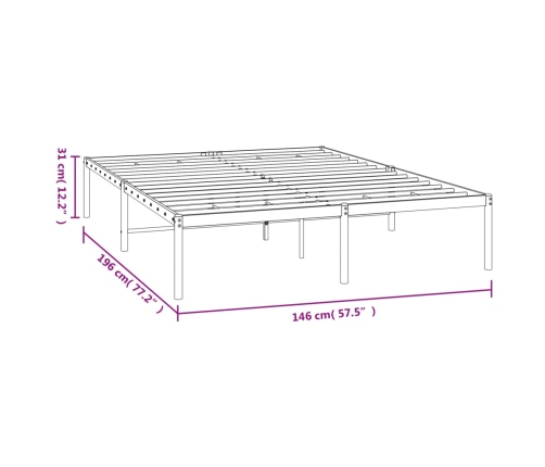 Estructura de cama sin colchón metal blanco 140x190 cm