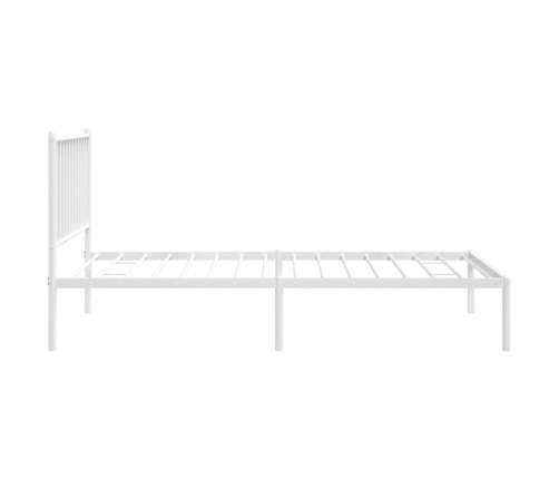 Estructura cama sin colchón con cabecero metal blanco 90x190 cm