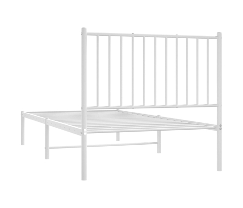 Estructura cama sin colchón con cabecero metal blanco 90x190 cm