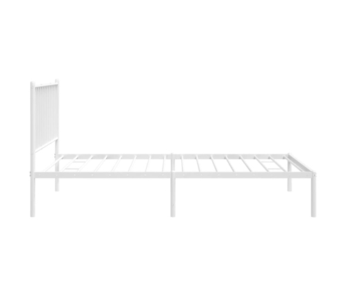 Estructura cama sin colchón con cabecero metal blanco 100x190cm