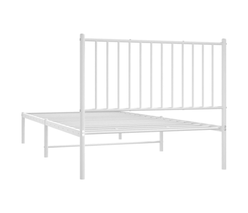 Estructura cama sin colchón con cabecero metal blanco 100x200cm