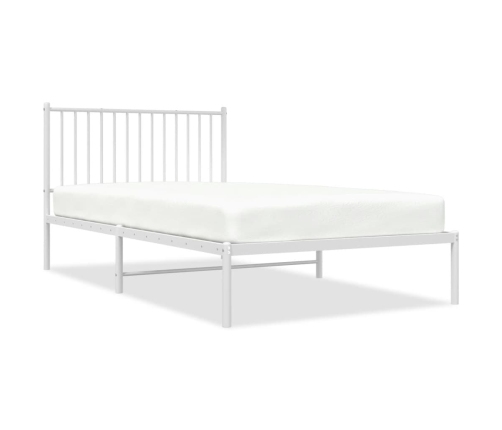 Estructura cama sin colchón con cabecero metal blanco 107x203cm